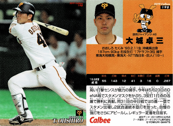 読売ジャイアンツ/大城卓三 - プロ野球チップス データベース - atwiki